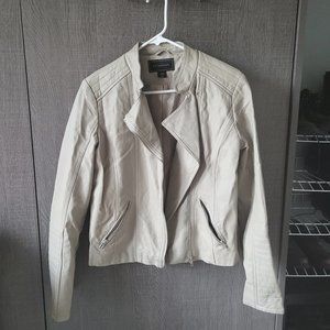 Metaphor Cream Faux Leather Jacket - Size M